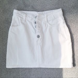 Brandy Melville John Galt white Button Denim Skirt